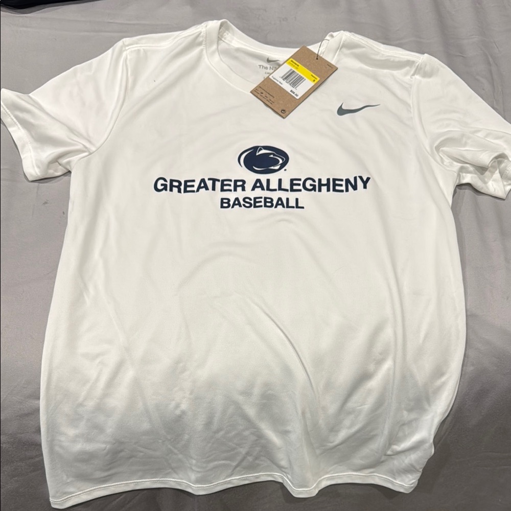 Nike White Greater Allegheny Baseball Short-Sleeve Performance Shirt